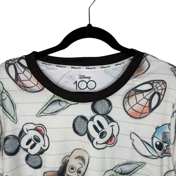 NWT Disney White multicharacter long sleeve & pants pajama set Size Medium - Picture 6 of 14